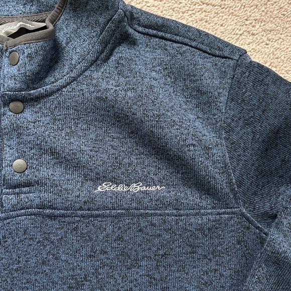 Eddie Bauer Men's Navy Zip-Up Sweater - Picture 3 of 6